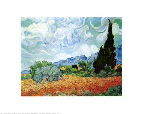 Yellow Wheat and Cypresses - Vincent Van Gogh Paintings